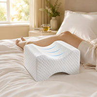 Knee Pillow Contoured Memory Foam Knee Pillow White