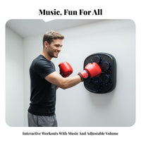 Music-Synced Boxing Machine Interactive Workout Smart Boxing Machine LED Score Display Wall Mounted Punching Target for Adults, Family