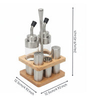Stainless Steel Condiment Bottle Set Professional-Grade Grade Condiment Holder