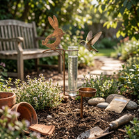Rabbit Bird Feeder Stake Easy to Install Rabbit Rain Gauge Stake for Yard, Patio