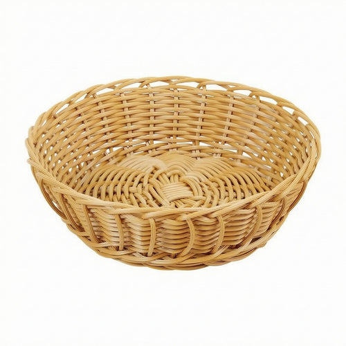 Round Woven Basket uncoveredTop Bread Serving Tray Easy to Clean