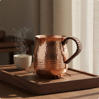 Copper Tea Pitcher Long-Lasting Drinkware Patina Finish for Milk Warming