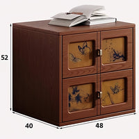 Freestanding TV Console Solid Wood Storage Cube Household Furniture Vintage Design Accent Cabinet Artistic Panel Doors Suitable for Gift Giving Home Decoration