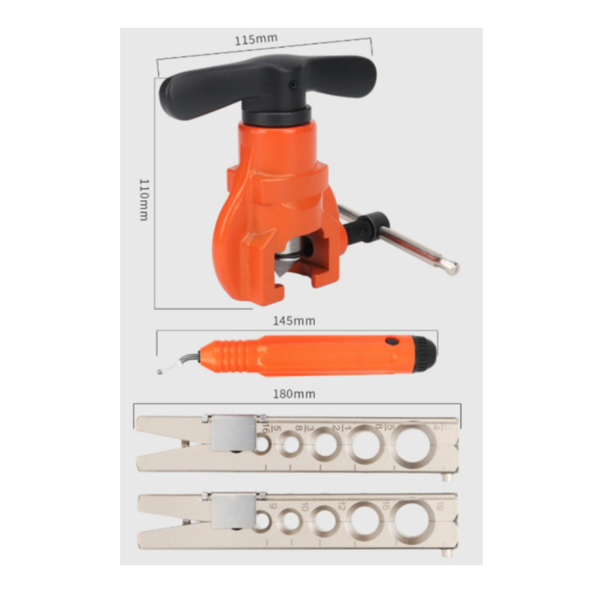 4 Piece Set Eccentric Flaring Tool Full Sizes Single Clamp Tube Expander