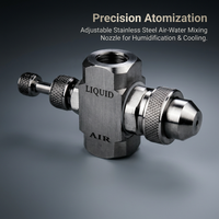 Install Fine Stainless Steel Spray Head, Adjustable Stainless Steel Misting Nozzle, Stainless Steel  - Image 2
