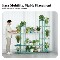 Multi-Tier Flower Pot Holder Floor-Standing 5-Tier Rolling Plant Stand Space-Saving Stable Base for Living Room, Corner Spaces