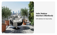 Upholstered Rotating Armchair Italian Design Round Rotating Armchair Winter & Summer Use Plush Feel Fabric for Readers