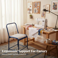 Woven Cord Factory Chair Cool and Breathable Workshop Stool Sturdy Frame