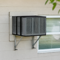 cooling unit Covers for Outside, Black Mesh cooling unit Cover Outdoor, Breathable Rectangular cooling unit Cover with Straps