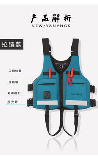 现货钓鱼救生衣成人大浮力背心路亚海钓浮力桨板多功能游泳钓鱼服