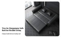 Multi-Functional Pull-convertible Sofa Bed with Storage Foldable Design transformable Couch Space-Saving Living Room Furniture Modern aesthetic for Apartment Dwellers, Office Workers, Homeowners, Small Spaces, Home Theater