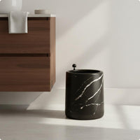 Rolling Trash Can Large Capacity Open Top Waste Container Decorative Look