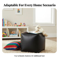 Square Pouf Multi-Functional Woven Pouf adaptable for Living Room, study alcove