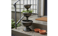 Solar Lighted Planter Rustic Charm Antique Bronze Planter Weather-Resistant
