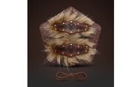 Leather Bracer with Embossed Lace-up Wrist Bracer Riveted for Halloween