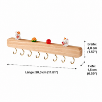 Key board for small apartments, decorative hallway key board with 8 hooks, space-saving key board without drilling for the entrance area