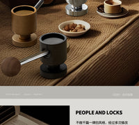 Black Walnut Bedroom Wood Door Lock Original Magnetic Silent Lock Interior Retro Door Handle New Chinese Style