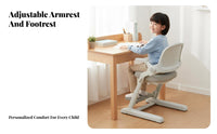 Ergonomic Splitspine Learning Seat Stable Base Ergonomic Splitspine Desk Chair Soft Padded Locking Casters for Children 6-12