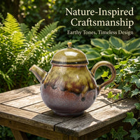 Handmade Wood Fired Ceramic Teapot, Ancient Kiln Glaze