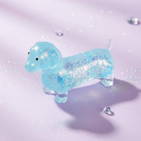 Glittery Dachshund Squishy Toy Soft Dachshund Squishy Glitter Gel Wiener Dog Stress Ball Anxiety Relief for Desk, Office
