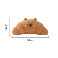 Croissant Capybara Pillow Padded Croissant Capybara Soft Toy Decorative for Bed