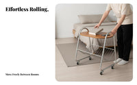 2-Tier Wheeled Rack Minimalist and aesthetic Bedside Table With casters for Beside a Sofa