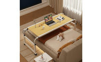 Adjustable Overbed Desk Multi-Functional Cross Bed Study Table Mobile Bed Table Easy Assembly Rolling Laptop Cart for Dorm Room
