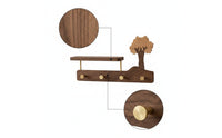 Wall-Mounted Coat Rack with Shelf Solid Wood for Foyer