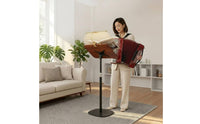 Adjustable Book Holder Versatile Floor Book Stand Solid Wood Panel Standing Books Holder for Students, Study