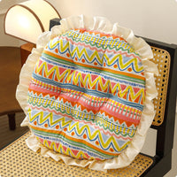 Round Seat Pad Floral Print Round Chair Pad Vintage Ground Pattern Pillow for Students, Bay Window