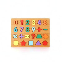 Easy-to-Grasp Wooden Board with Removable Pieces Long-Lasting Wooden Puzzle Compact Educational Puzzle for Preschoolers