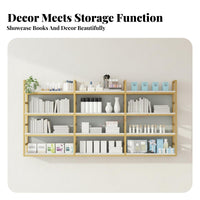 Iron Frame Wall Rack Space Saving Wall Mounted Bookshelf Modern Design Multi-Tier Display Shelf for Living Room, Kitchen, Coffee Shop