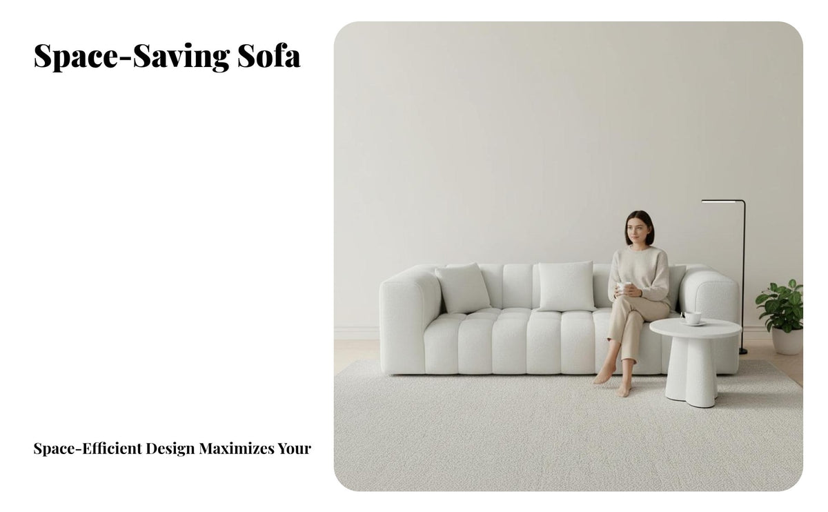 Quilted Block Sofa Minimalist Design Couch Soft Touch Living Room Furniture for Apartment Dwellers, Young Adults, Lounge Area, Bedroom
