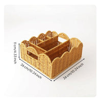 Woven Basket with Dividers Divided Storage Basket Versatile for Kitchen