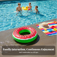 High Buoyancy Fruit Design Swim Circle Long-Lasting PVC Material Fruit Design Pool Inflatable Heavy Duty Watermelon Swim Circle Portable for Children, Adults, Beach, Water Party
