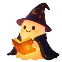 Halloween Ghost Reading Book Lamp Battery Operated Resin Figurine