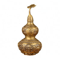 Brass Gourd Ornament Hollow Statue Traditional for Shelf