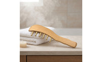 Wooden Massage Comb with Brass Pins Handheld Wooden Massage Comb for Travel