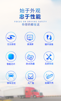 7-10英寸车载屏高清显示器两路四路一体机影像倒车影像记录仪屏幕 9寸U型4路声控超清IPS显示器