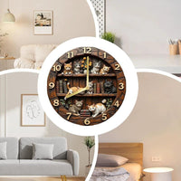 亚马逊新品Cat-Themed Retro Wall Clock猫咪主题复古挂钟