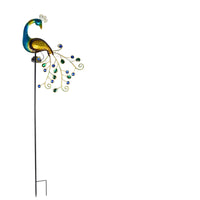 Lampada a Forma di Pavone in Metallo Luce Solare da Esterno per Cortile