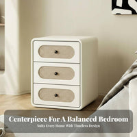 Nightstand with Drawers Space-Saving Household Storage Water-Resistant Surface