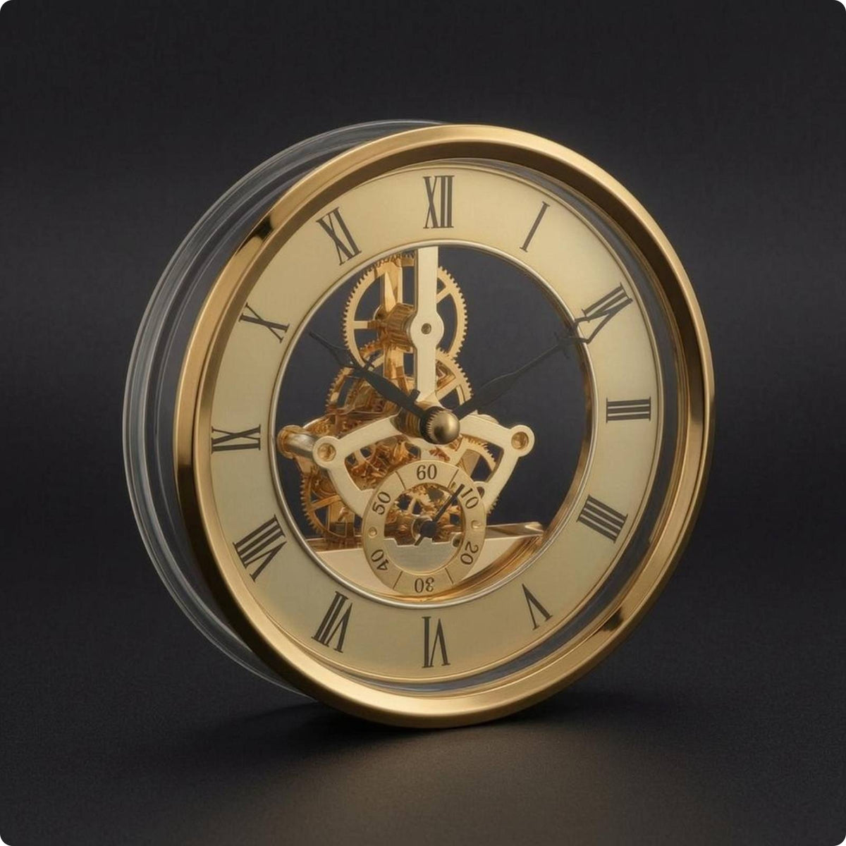 Roman Numeral Clock Movement Insert Glass Round Clock Movement Insert Easy to Read Home Decor Accessory