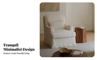 Wabi-Sabi Aesthetic plump Single Sofa Nordic Design Living Room Furnishing cleanable Cover Armchair Minimalist design for Guesthouse Owners, Homeowners, Readers, Bedroom, perusing corner, Small Spaces, Office