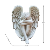 Hugging Legs Angel Statue Outdoor Decoration Angel Girl Figurine Long-Lasting