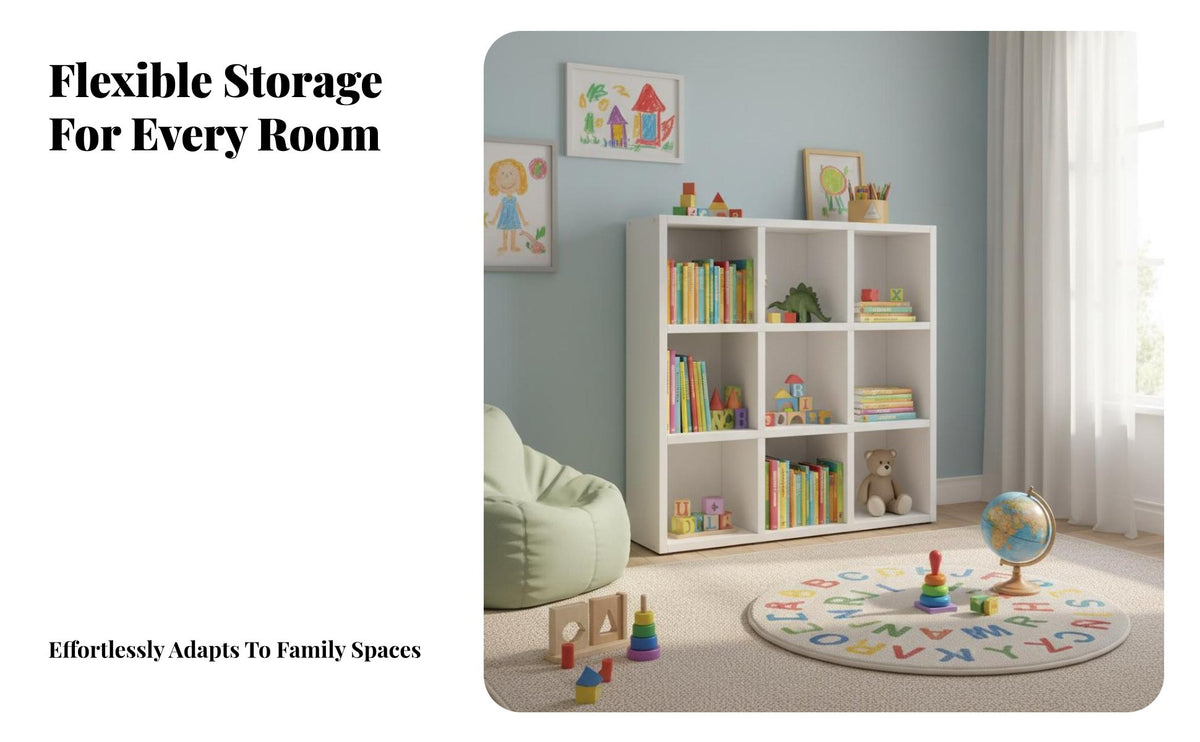 Large Capacity children's adaptable bookshelf Sturdy and Safe bookshelf Multi-Functional Room Organizer Simple Aesthetic for Students, Toddlers, Parents, Playroom, literacy Corner, Classroom, Nursery