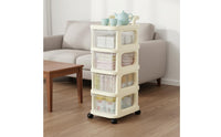Transparent Drawer Cart Space-Saving Drawer Stack Rolling Storage Utility Organizer