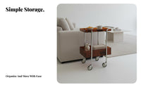 3-Tier Rolling Shelf Multi-Functional 3-Tier Rolling Cart Rustproof for Bathroom