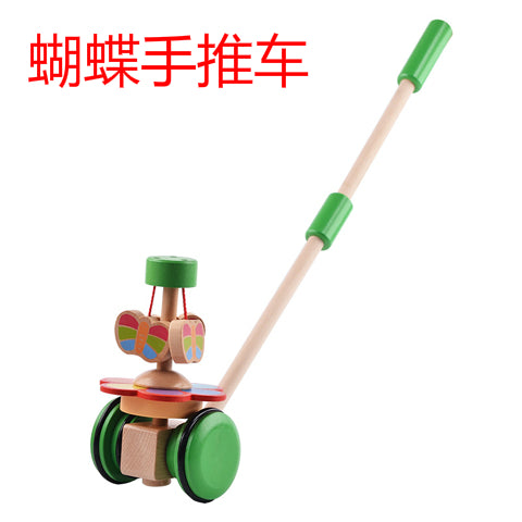 宝宝0-1-2岁卡通幼儿学步车动物手推车学行玩具 儿童木质推推乐