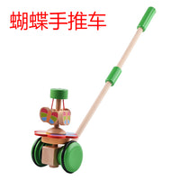 宝宝0-1-2岁卡通幼儿学步车动物手推车学行玩具 儿童木质推推乐